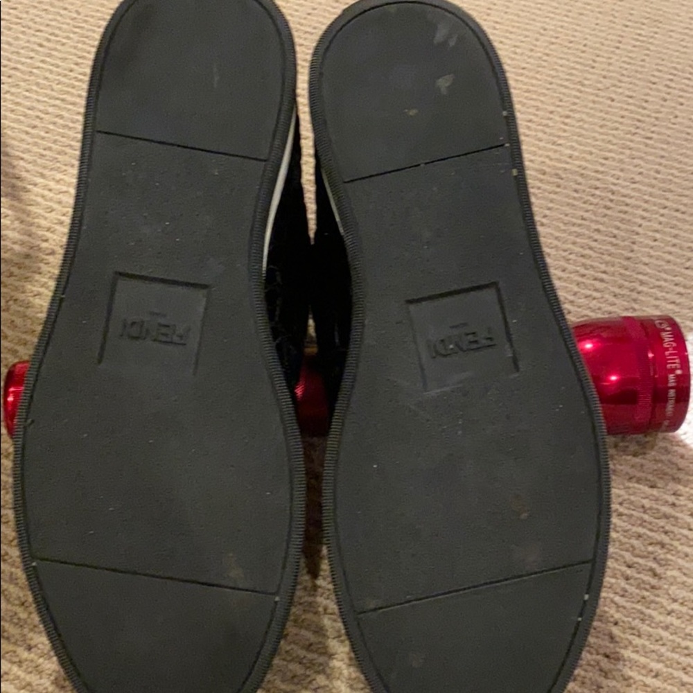 💥HP💥SOLDFENDI MENS VELVET WEBBED DRESS SNEAKERS - Picture 7 of 8